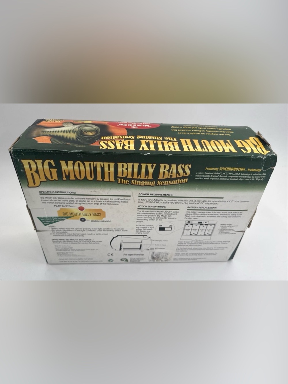 Big Mouth Billy Bass 1998 Original Motion Activated Singing Fish NEW open box - Picture 4 of 13